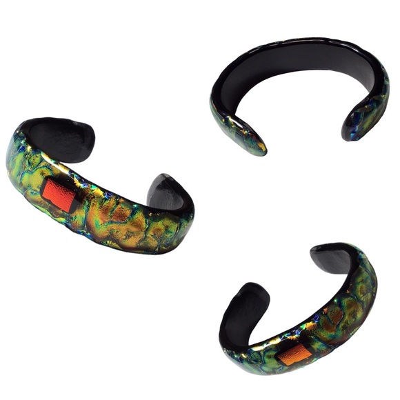 Kirkland Artist Co-Op - Vintage Dichroic Glass Cuff Bracelet - OS - Picture 1 of 15